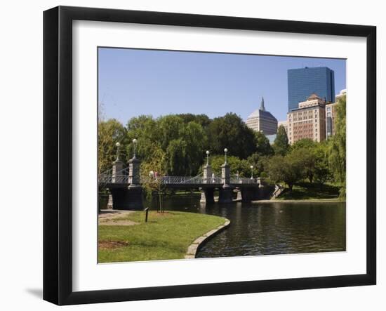 Lagoon Bridge in the Public Garden, Boston, Massachusetts, USA-Amanda Hall-Framed Photographic Print