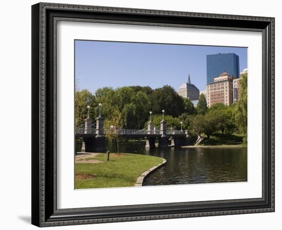 Lagoon Bridge in the Public Garden, Boston, Massachusetts, USA-Amanda Hall-Framed Photographic Print