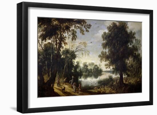 Lagoon Landscape, 17th century,-Sebastian Vrancx-Framed Giclee Print