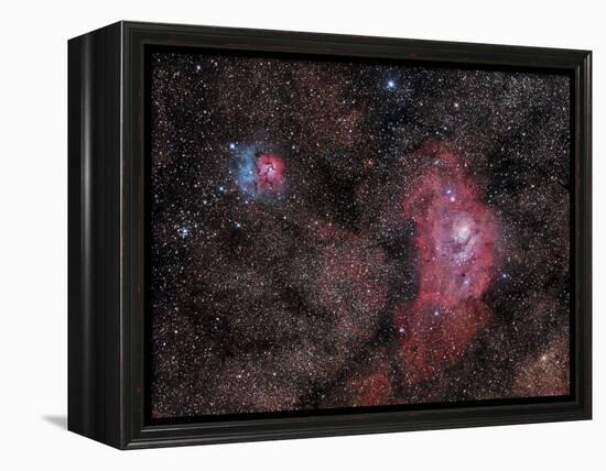 Lagoon Nebula and Trifid Nebula in Sagittarius-null-Framed Premier Image Canvas