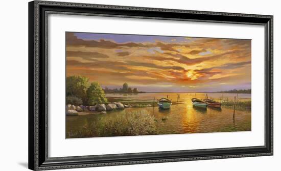 Laguna al Tramonto-Adriano Galasso-Framed Art Print