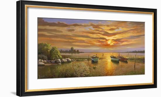 Laguna al Tramonto-Adriano Galasso-Framed Art Print