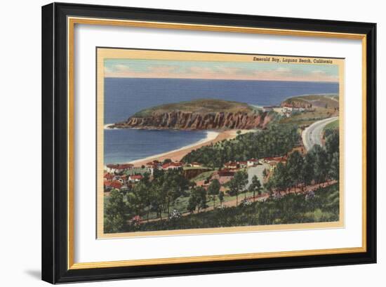 Laguna Beach, California - Aerial of Emerald Bay-Lantern Press-Framed Art Print