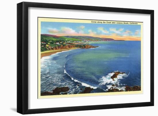 Laguna Beach, California, Aerial View of the Coves along the Coast-Lantern Press-Framed Art Print