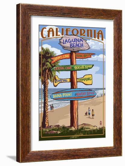 Laguna Beach, California - Destination Sign-Lantern Press-Framed Art Print
