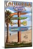 Laguna Beach, California - Destination Sign-Lantern Press-Mounted Art Print