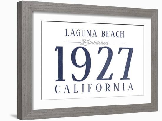 Laguna Beach, California - Established Date (Blue)-Lantern Press-Framed Art Print