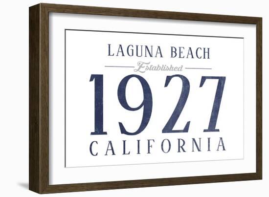 Laguna Beach, California - Established Date (Blue)-Lantern Press-Framed Art Print