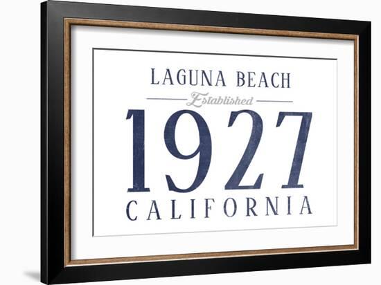 Laguna Beach, California - Established Date (Blue)-Lantern Press-Framed Art Print