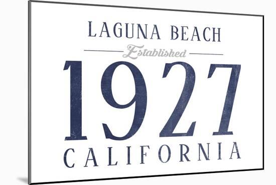 Laguna Beach, California - Established Date (Blue)-Lantern Press-Mounted Art Print