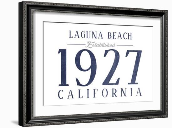 Laguna Beach, California - Established Date (Blue)-Lantern Press-Framed Art Print