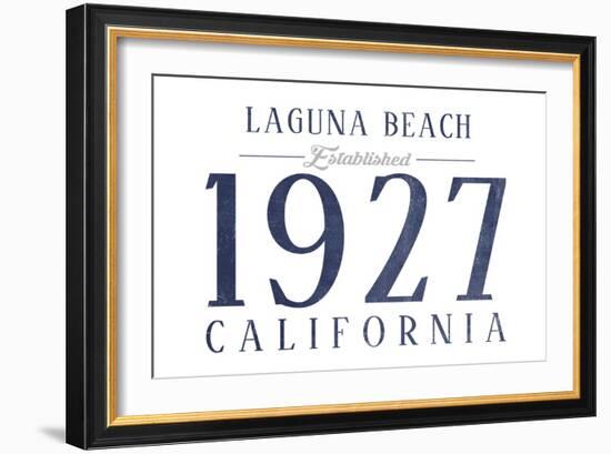 Laguna Beach, California - Established Date (Blue)-Lantern Press-Framed Art Print