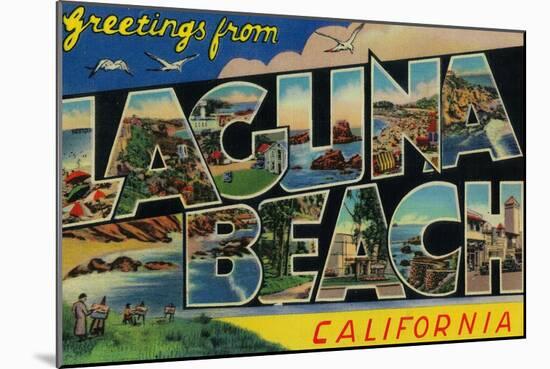 Laguna Beach, California - Large Letter Scenes-Lantern Press-Mounted Art Print