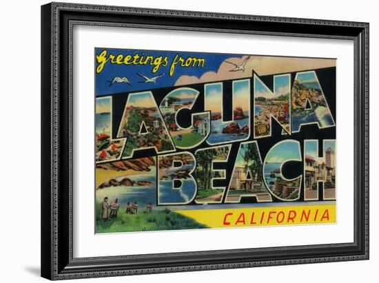 Laguna Beach, California - Large Letter Scenes-Lantern Press-Framed Art Print