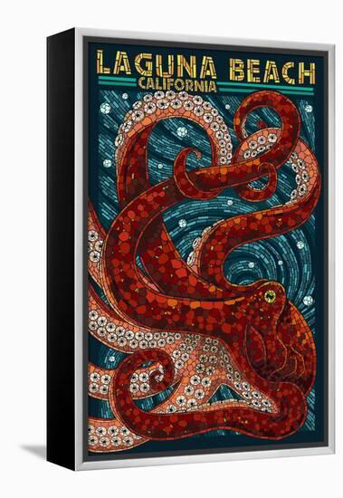 Laguna Beach, California - Octopus Mosaic-Lantern Press-Framed Stretched Canvas