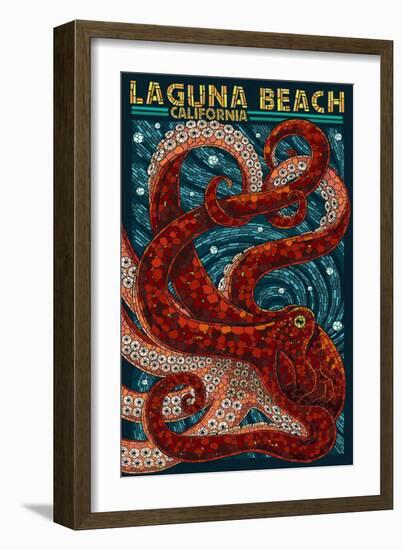 Laguna Beach, California - Octopus Mosaic-Lantern Press-Framed Art Print