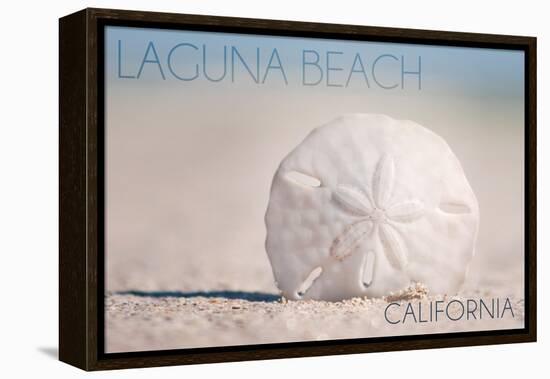 Laguna Beach, California - Sand Dollar and Beach-Lantern Press-Framed Stretched Canvas