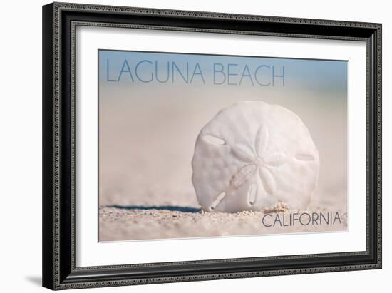 Laguna Beach, California - Sand Dollar and Beach-Lantern Press-Framed Art Print