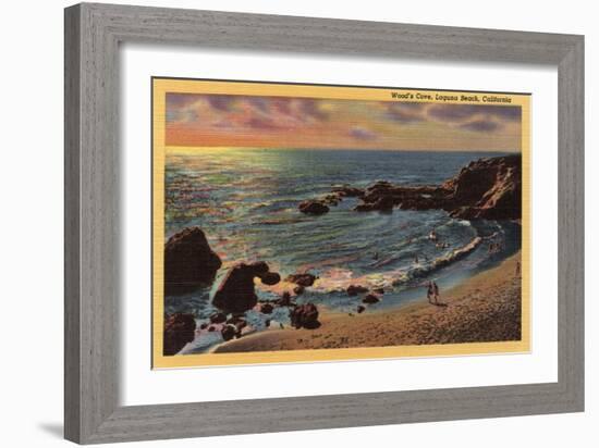 Laguna Beach, California - View of Wood's Cove-Lantern Press-Framed Art Print