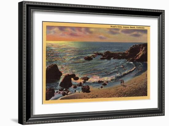 Laguna Beach, California - View of Wood's Cove-Lantern Press-Framed Art Print