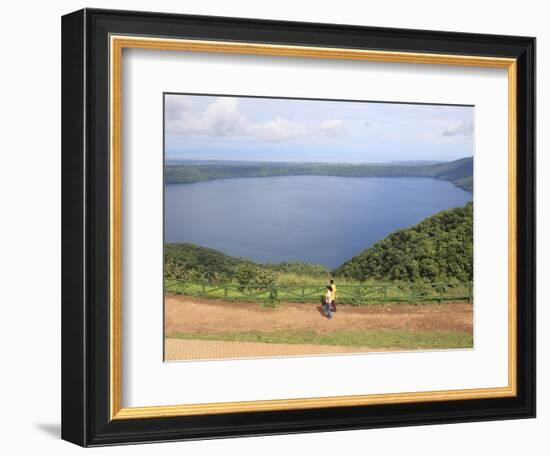 Laguna De Apoyo, a 200 Meter Deep Volcanic Crater Lake Set in a Nature Reserve, Catarina, Nicaragua-Wendy Connett-Framed Photographic Print