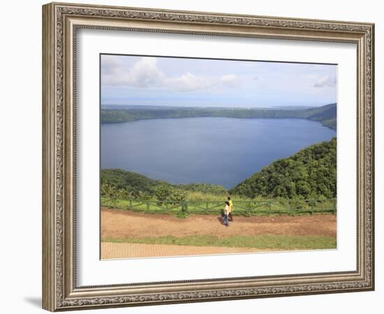 Laguna De Apoyo, a 200 Meter Deep Volcanic Crater Lake Set in a Nature Reserve, Catarina, Nicaragua-Wendy Connett-Framed Photographic Print