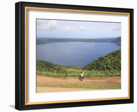 Laguna De Apoyo, a 200 Meter Deep Volcanic Crater Lake Set in a Nature Reserve, Catarina, Nicaragua-Wendy Connett-Framed Photographic Print