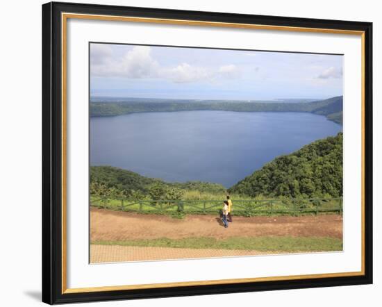 Laguna De Apoyo, a 200 Meter Deep Volcanic Crater Lake Set in a Nature Reserve, Catarina, Nicaragua-Wendy Connett-Framed Photographic Print