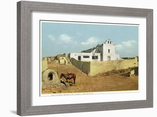 Laguna Pueblo, New Mexico - View of the Church-Lantern Press-Framed Art Print