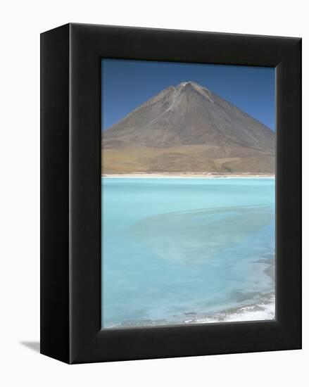 Laguna Verde with Mineral Flat Margin and Volcan Licancabur, 5960M, Southwest Highlands, Bolivia-Tony Waltham-Framed Premier Image Canvas