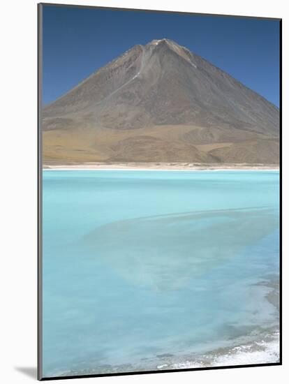 Laguna Verde with Mineral Flat Margin and Volcan Licancabur, 5960M, Southwest Highlands, Bolivia-Tony Waltham-Mounted Photographic Print