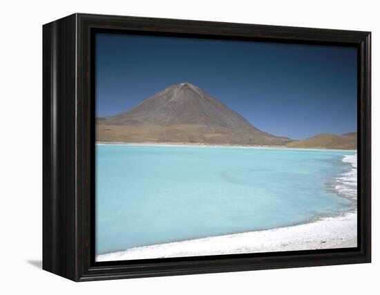 Laguna Verde with Mineral Flat Margin and Volcan Licancabur, 5960M, Southwest Highlands, Bolivia-Tony Waltham-Framed Premier Image Canvas