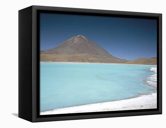 Laguna Verde with Mineral Flat Margin and Volcan Licancabur, 5960M, Southwest Highlands, Bolivia-Tony Waltham-Framed Premier Image Canvas