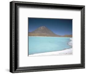 Laguna Verde with Mineral Flat Margin and Volcan Licancabur, 5960M, Southwest Highlands, Bolivia-Tony Waltham-Framed Photographic Print