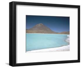 Laguna Verde with Mineral Flat Margin and Volcan Licancabur, 5960M, Southwest Highlands, Bolivia-Tony Waltham-Framed Photographic Print