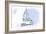 Lahaina, Hawaii - Sailboat - Blue - Coastal Icon-Lantern Press-Framed Art Print