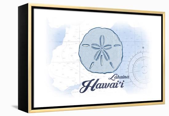 Lahaina, Hawaii - Sand Dollar - Blue - Coastal Icon-Lantern Press-Framed Stretched Canvas