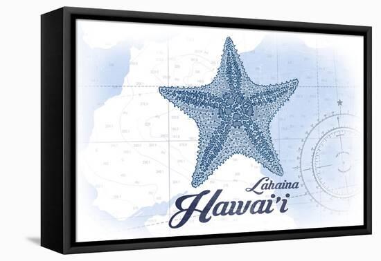 Lahaina, Hawaii - Starfish - Blue - Coastal Icon-Lantern Press-Framed Stretched Canvas
