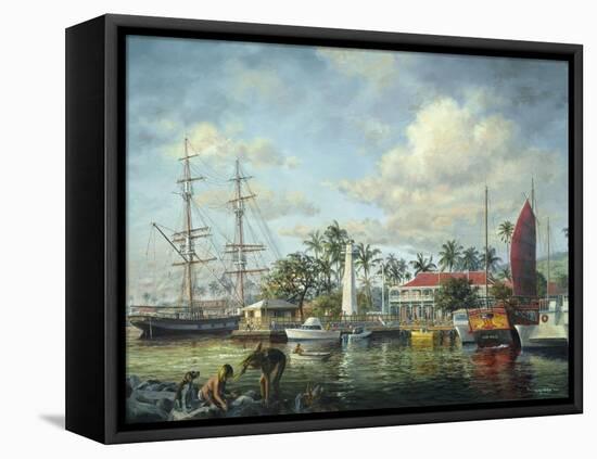 Lahaina Waterfront, Maui-Nicky Boehme-Framed Premier Image Canvas