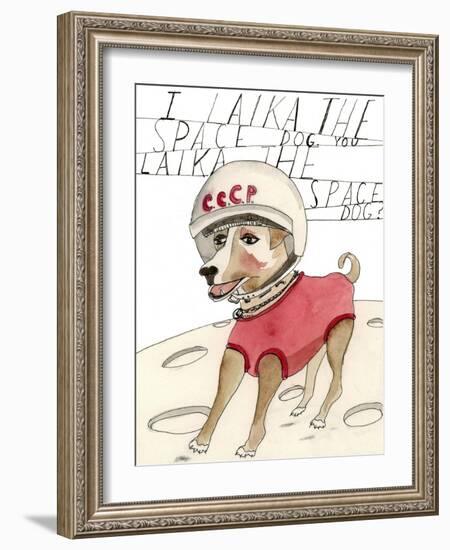 Laika, The Space Dog-Stacy Milrany-Framed Art Print