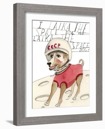 Laika, The Space Dog-Stacy Milrany-Framed Art Print