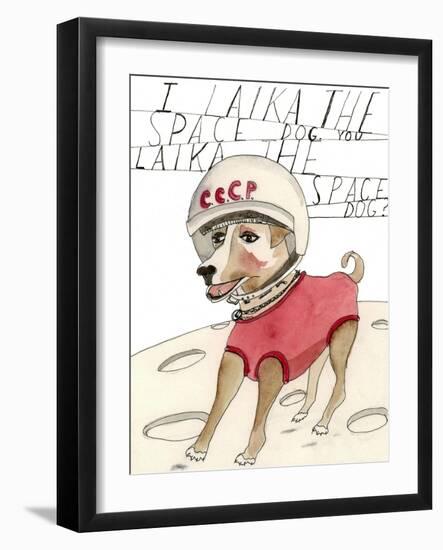 Laika, The Space Dog-Stacy Milrany-Framed Art Print