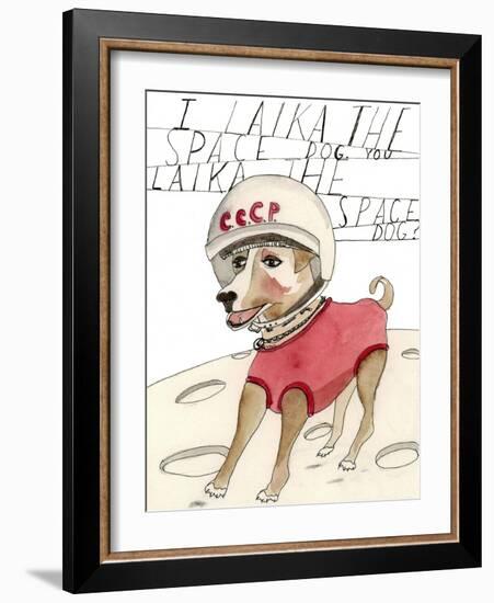 Laika, The Space Dog-Stacy Milrany-Framed Art Print