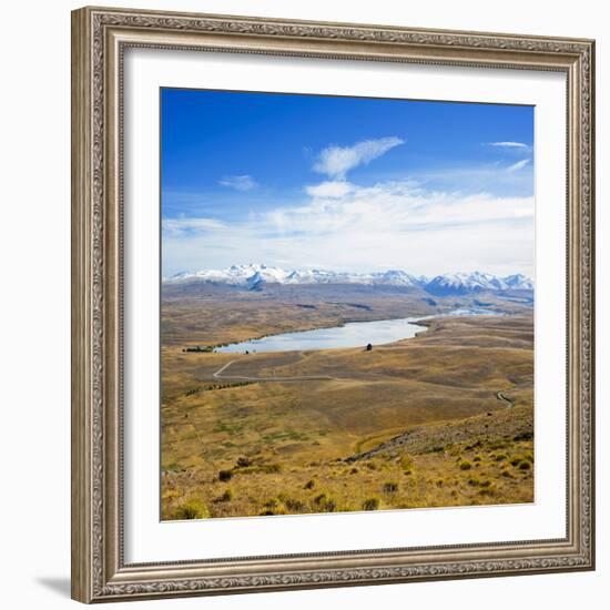 Lake Alexandrina and Snow Capped Mountains in Canterbury, South Island, New Zealand, Pacific-Matthew Williams-Ellis-Framed Photographic Print