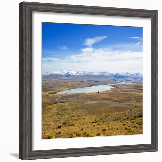 Lake Alexandrina and Snow Capped Mountains in Canterbury, South Island, New Zealand, Pacific-Matthew Williams-Ellis-Framed Photographic Print