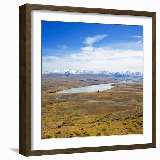 Lake Alexandrina and Snow Capped Mountains in Canterbury, South Island, New Zealand, Pacific-Matthew Williams-Ellis-Framed Photographic Print