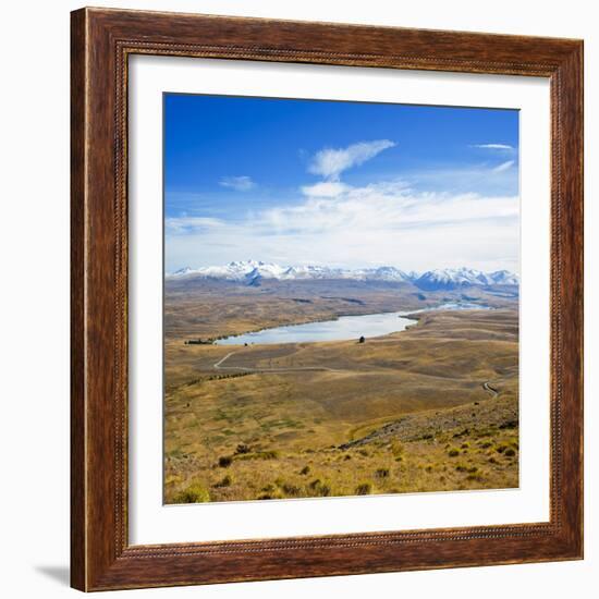 Lake Alexandrina and Snow Capped Mountains in Canterbury, South Island, New Zealand, Pacific-Matthew Williams-Ellis-Framed Photographic Print