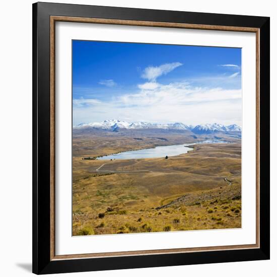 Lake Alexandrina and Snow Capped Mountains in Canterbury, South Island, New Zealand, Pacific-Matthew Williams-Ellis-Framed Photographic Print