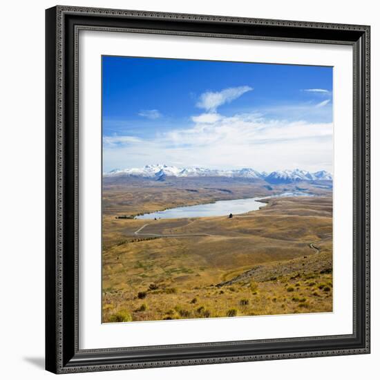 Lake Alexandrina and Snow Capped Mountains in Canterbury, South Island, New Zealand, Pacific-Matthew Williams-Ellis-Framed Photographic Print