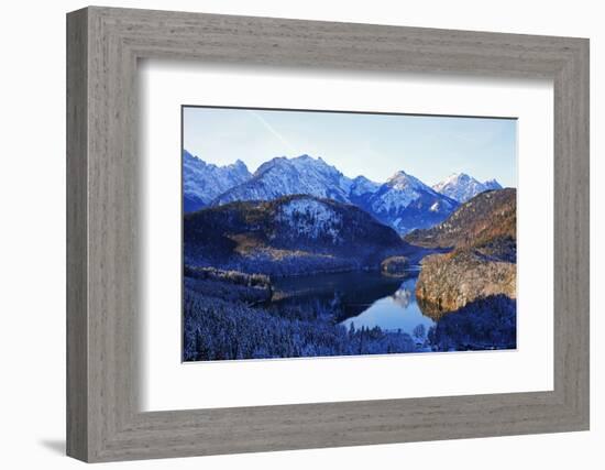 Lake Alpsee near Hohenschwangau and Tannheimer Alps, Allgau, Bavaria, Germany, Europe-Hans-Peter Merten-Framed Photographic Print